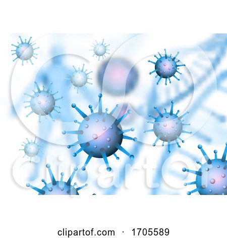 Medical Background with Virus Cells Depicting Covid 19 Pandemic by KJ Pargeter