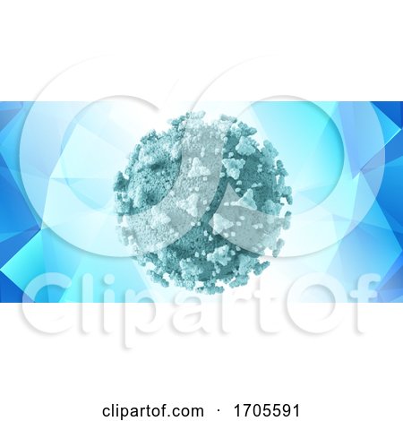 Medical Banner Design with Halfone Dot Covid 19 Virus Cell by KJ Pargeter