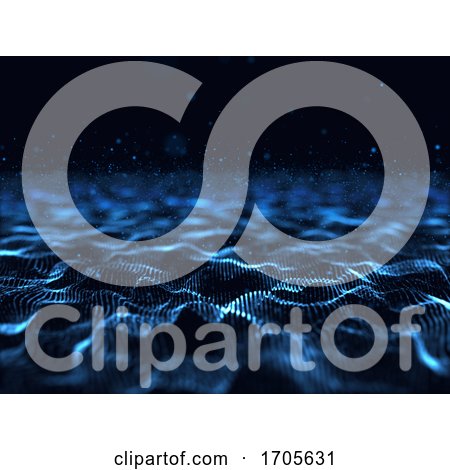 3D Abstract Flowing Particle Design Background with Cyber Dots by KJ Pargeter