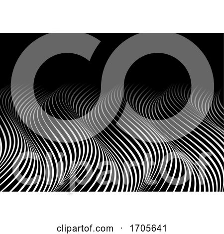 Abstract Curved Lines Design in Black and White by KJ Pargeter