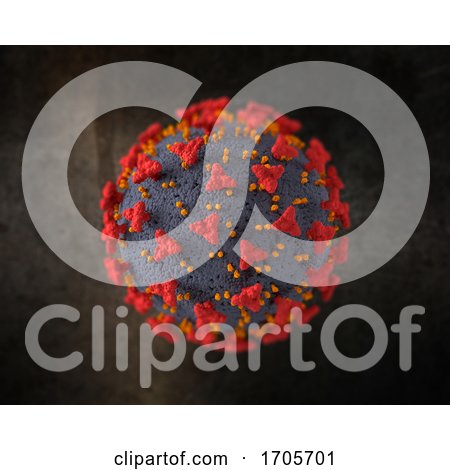 3D Corona Virus Cell on a Grunge Background by KJ Pargeter