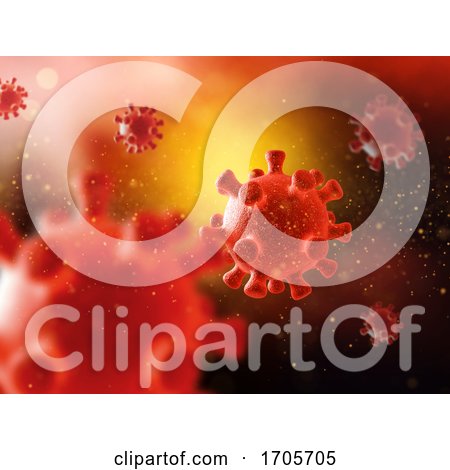 3D Medical Background with Abstract Virus Cells - Corona by KJ Pargeter