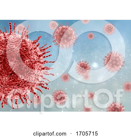 3D Medical Background with Close up of Virus Cell by KJ Pargeter
