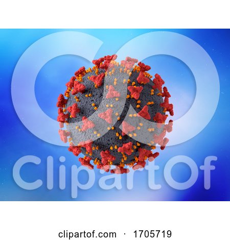 3D Medical Background with Detailed Corona Virus Cell by KJ Pargeter