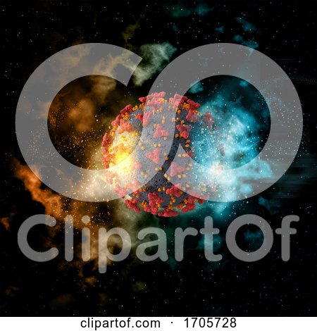 3D Space Background with Corona Virus Cell by KJ Pargeter