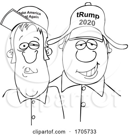 Cartoon Hillbillies Wearing Trump Hats by djart