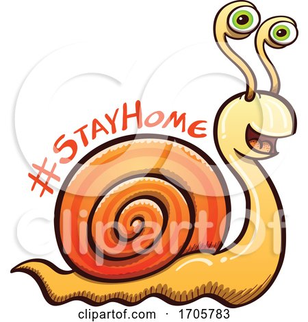 Cartoon Coronavirus Snail with a Stay Home Message by Zooco