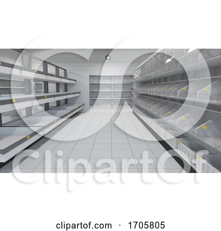 Empty Shelves in the Supermarket by KJ Pargeter