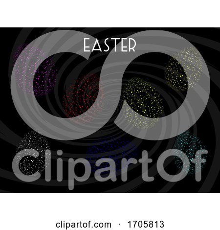 Easter Eggs Neon Fluorescent Dots on Black by elaineitalia