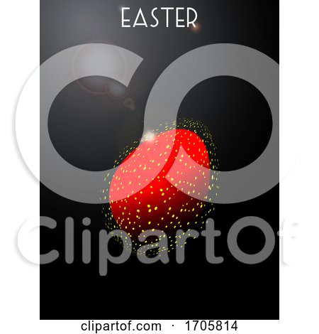 Red and Yellow Neon Easter Egg on Black Background by elaineitalia