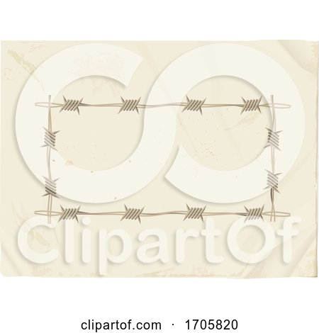 Vintage Copy Space Paper with Barbwire Frame by elaineitalia