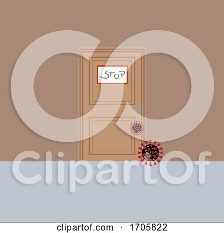 Closed Door to Virus and Stay Safe by elaineitalia