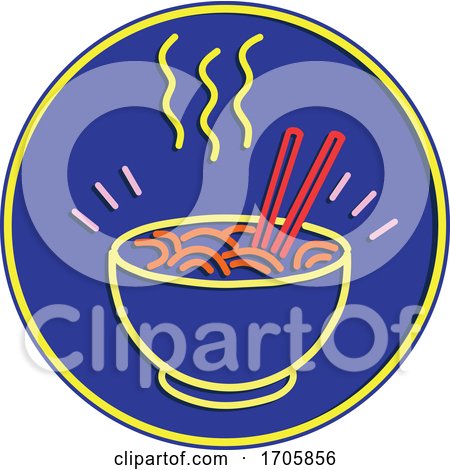 Hot Noodle Bowl Neon Sign by patrimonio
