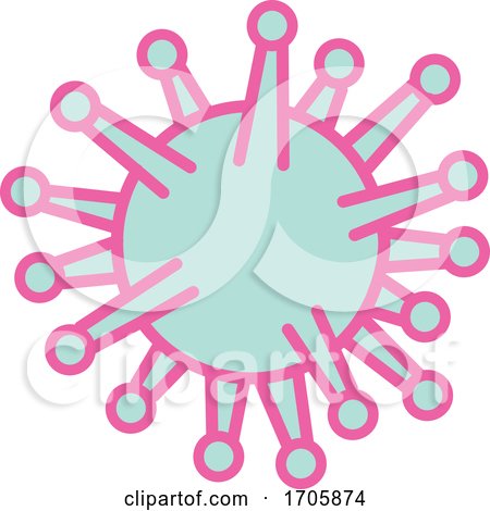 Coronavirus Cell Mono LIne Style by patrimonio