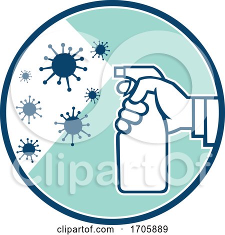 Hand spraying disinfectant coronavirus ICON by patrimonio