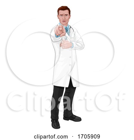Doctor Wants or Needs You Pointing Medical Concept by AtStockIllustration