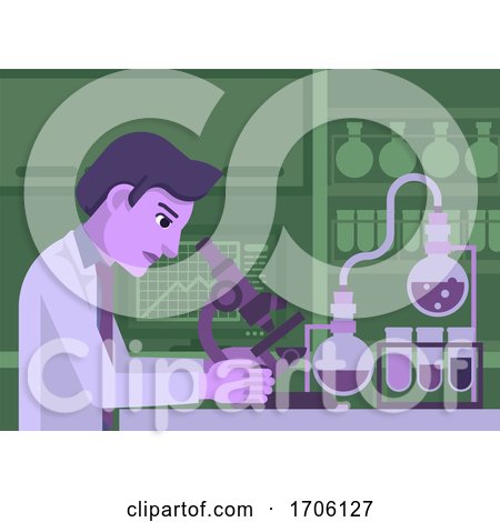 Scientist Working in Laboratory by AtStockIllustration