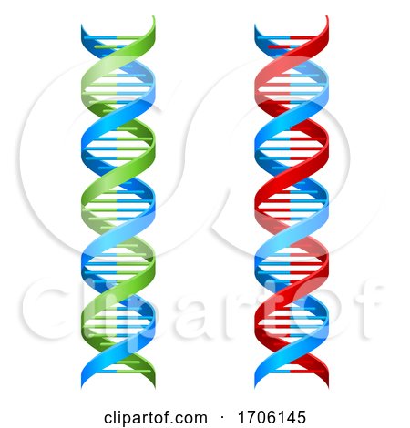 DNA Double Helix Molecule Illustration by AtStockIllustration