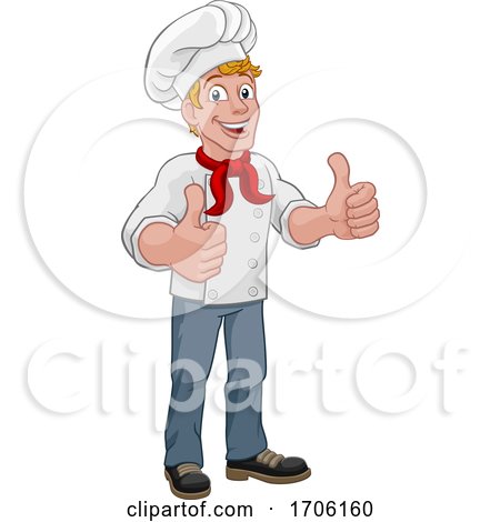 Chef Cook Baker Thumbs up Cartoon Character by AtStockIllustration