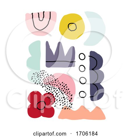 Creative Art Design Template with Abstract Organic Shapes in Pastel Colors by elena