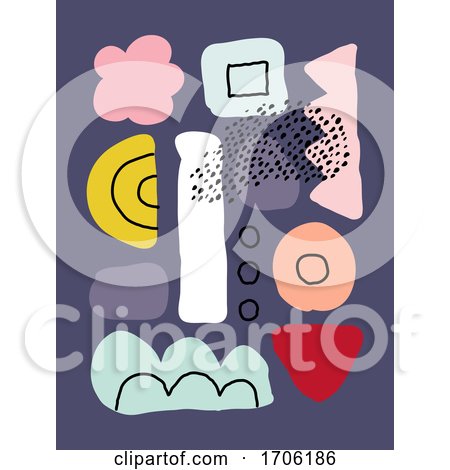 Creative Art Design Template with Abstract Organic Shapes in Pastel Colors by elena