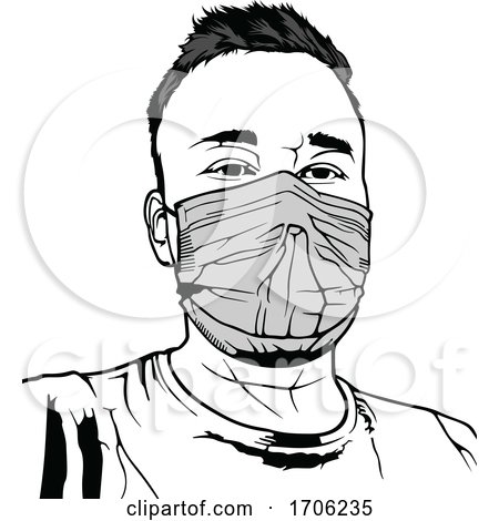 Person Wearing a Covid 19 Coronavirus Face Mask by dero
