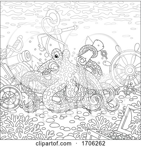 Octopus with Sunken Items by Alex Bannykh