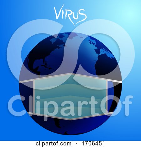 Planet Hearth with Face Mask and Virus Text Background by elaineitalia