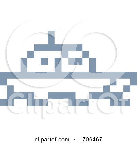 Boat Ship Pixel 8 Bit Video Game Art Icon by AtStockIllustration