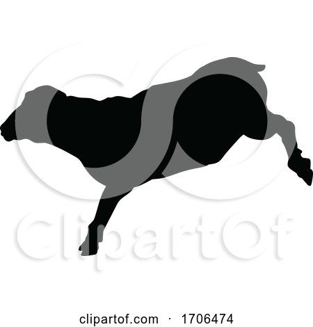 Sheep or Lamb Farm Animal in Silhouette by AtStockIllustration