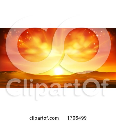 Sky Sun Sunrise Sunset Background Landscape by AtStockIllustration