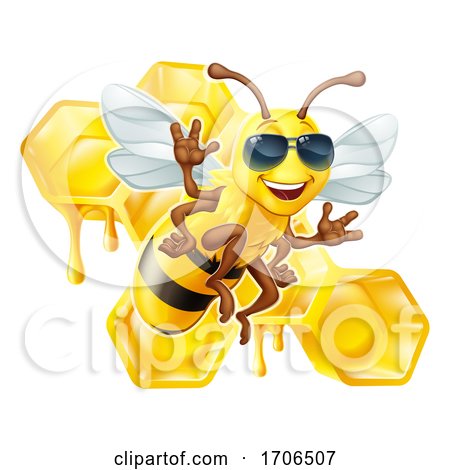 Bumble Bee Honey Honeycomb Sunglasses Bumblebee by AtStockIllustration