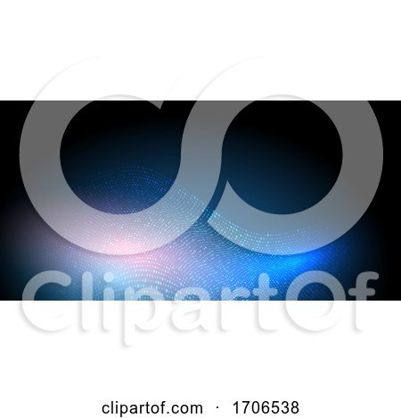 Abstract Banner Background with Flowing Dots Design by KJ Pargeter