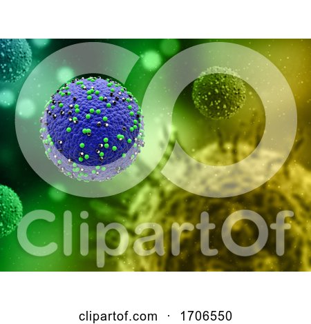 3D Medical Background with Measles Virus Cell by KJ Pargeter