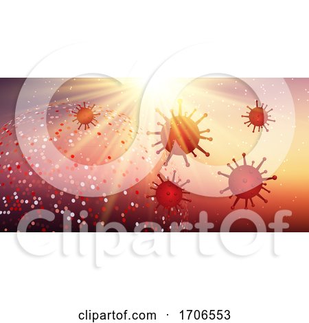 Abstract Banner with Abstract Virus Cells, Covid 19 by KJ Pargeter