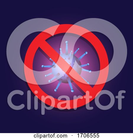 Medical Background with Abstract Virus Cell and Warning Symbol by KJ Pargeter