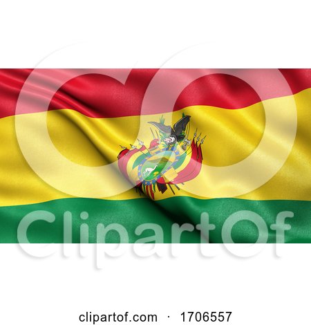 3D Illustration of the Flag of Bolivia Waving in the Wind by stockillustrations