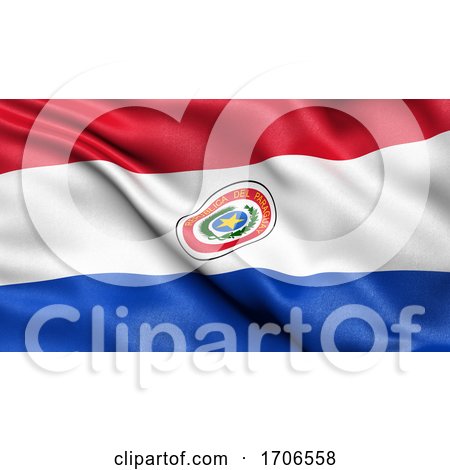 3D Illustration of the Flag of Paraguay Waving in the Wind by stockillustrations