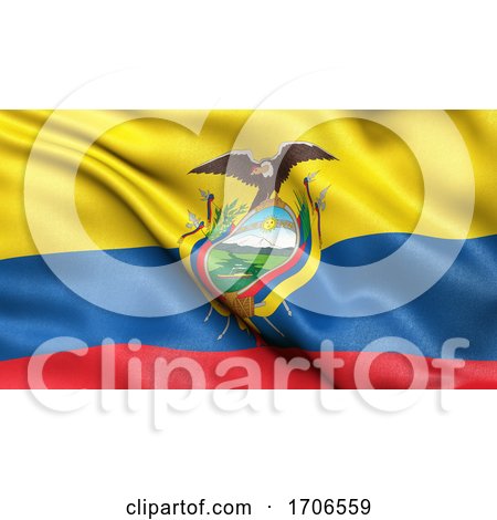 3D Illustration of the Flag of Ecuador Waving in the Wind by stockillustrations