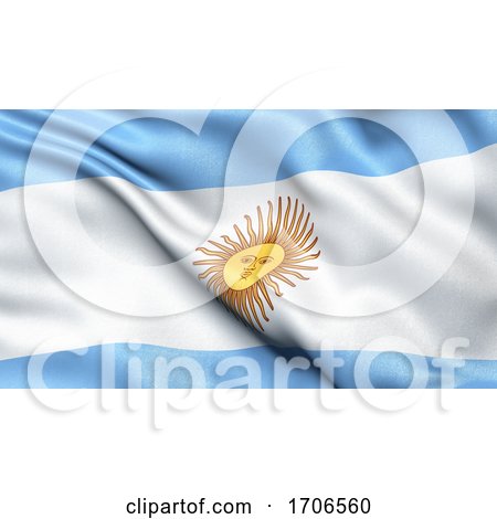 3D Illustration of the Flag of Argentina Waving in the Wind by stockillustrations