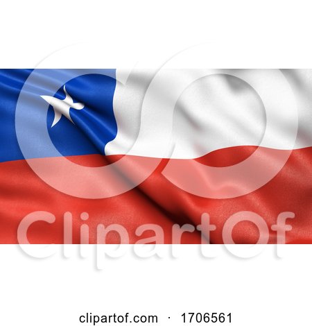 3D Illustration of the Flag of Chile Waving in the Wind by stockillustrations