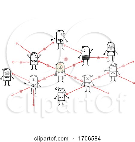 Stick People Showing a Network of Infection by NL shop