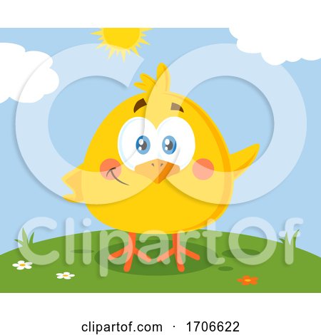 Yellow Easter Chick on a Sunny Day by Hit Toon