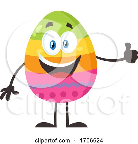 Colorful Easter Egg Mascot Giving a Thumb up by Hit Toon