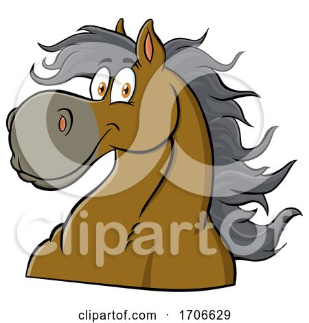 Cartoon Happy Horse Head by Hit Toon