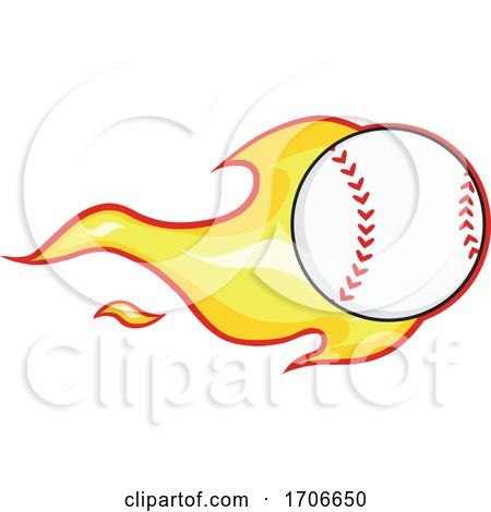 Flaming Baseball by Hit Toon