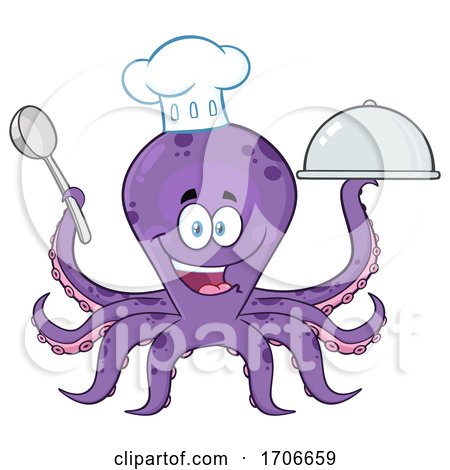 Cartoon Chef Octopus by Hit Toon