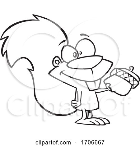 Cartoon Squirrel Giving an Acorn by toonaday