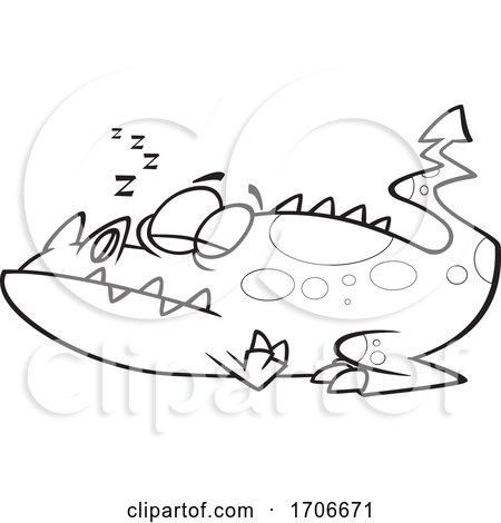 Cartoon Monster Sleeping by toonaday