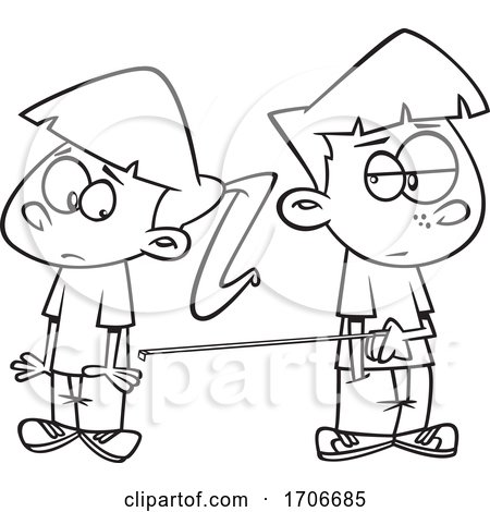 Cartoon Boy and Girl Social Distancing by toonaday